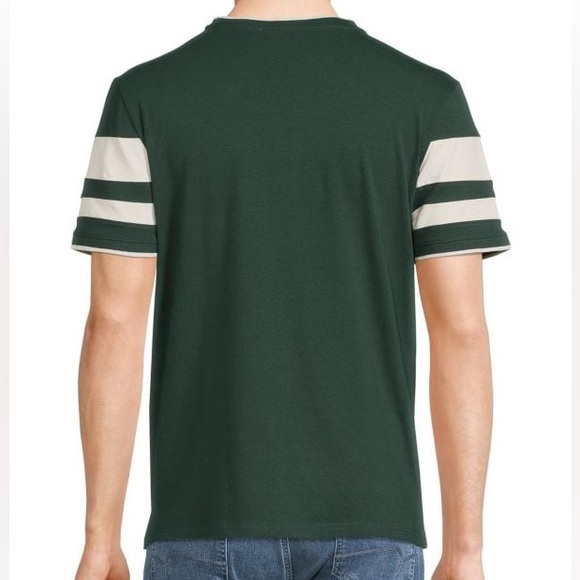 Ben Sherman Large Tee Shirt Crew Patch Pocket Blue White Stripe Navy Blue NWT - Picture 10 of 11